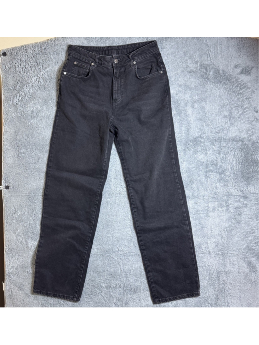Never Denim 90s Straight Leg Black Jeans Women’s Size 31-32 NWOT High Waisted